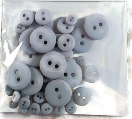 Dusty Blue Round Buttons Assortment