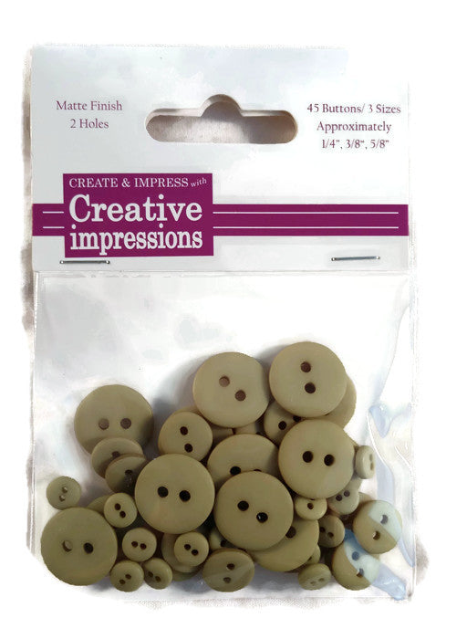 Ecru Resin Buttons Round Assortment