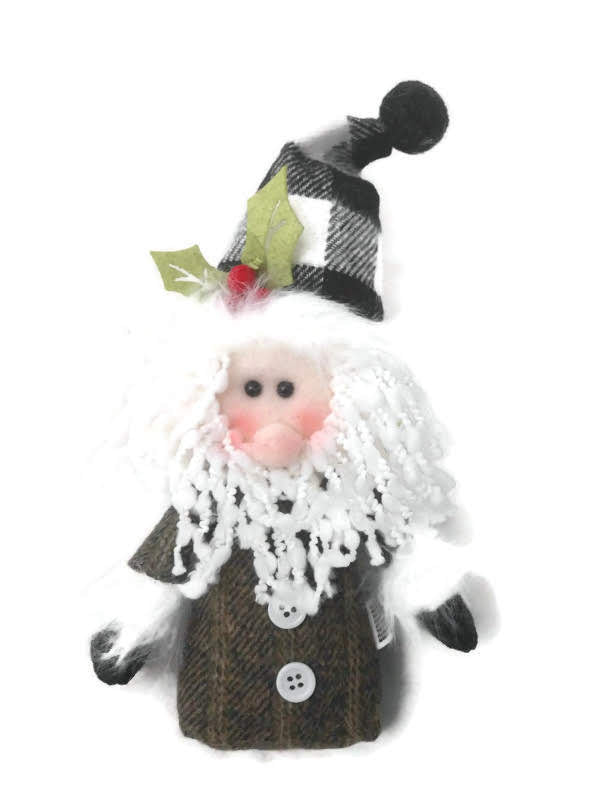 Chummy Checkered Santa Ornament