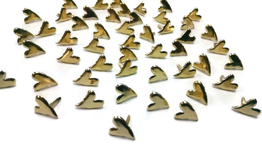 Curved Heart Brads - Gold - Bulk 50ct