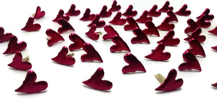 Curved Heart Brads - Pink - Bulk 50ct