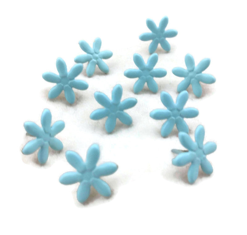 Light Blue Daisy Flower Brads