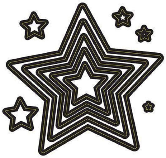 Embossing Essentials Dies, Nesting Stars, 10-Pack