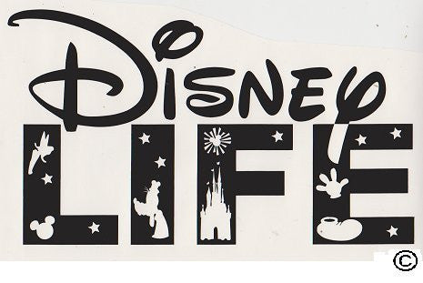 Large Vinyl Decal - Disney LIFE- Black