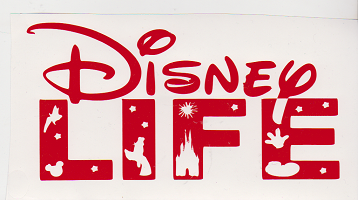 Large Vinyl Decal - Disney LIFE- Red