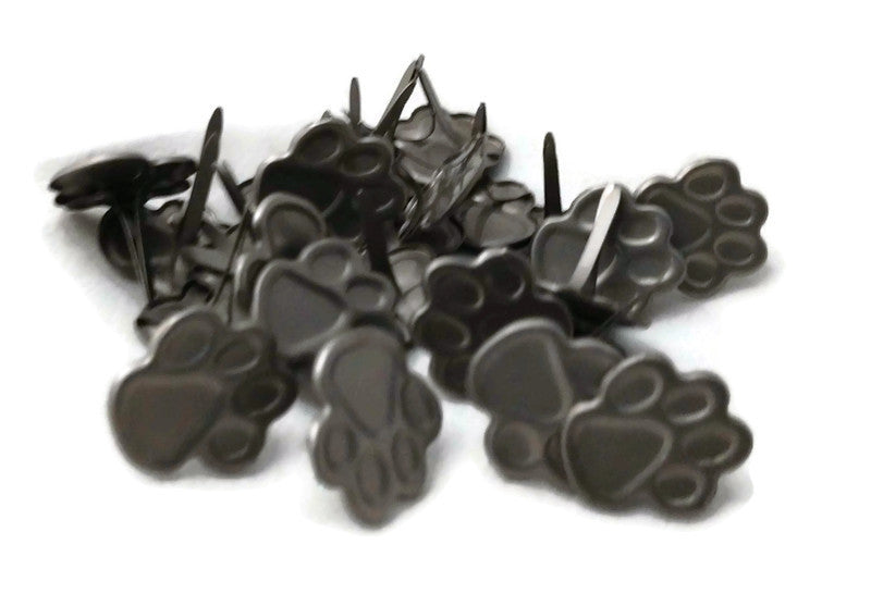 Pewter Paw Print Brads