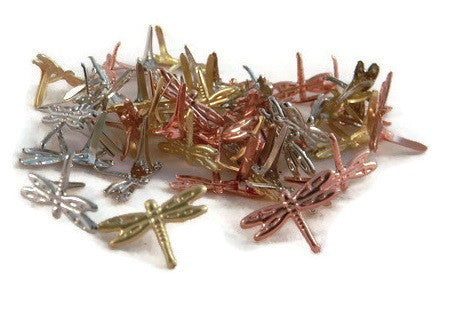 Dragonfly Brads - 50pc - Metallic/metals | Bugs