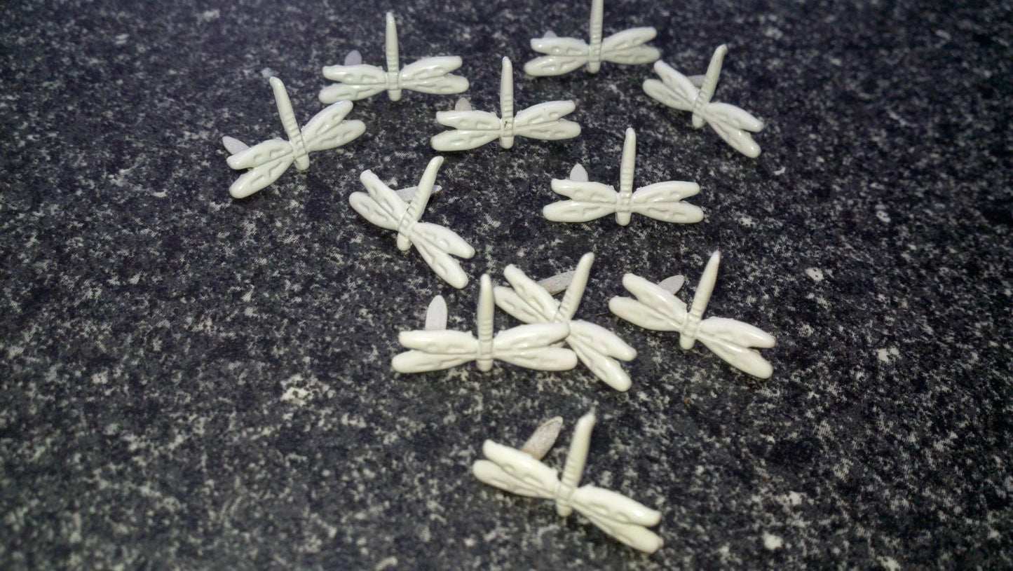 Dragonfly Brads - 10pc - White