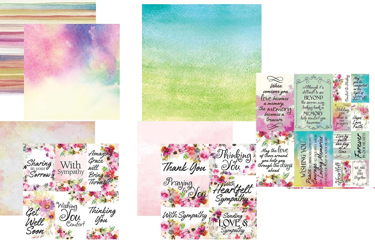 Sympathy Scrapbook Papers and Stickers