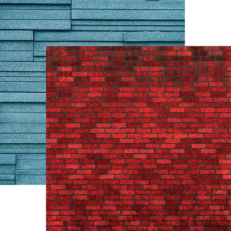 Crimson Brick Wall Scrapbook Paper