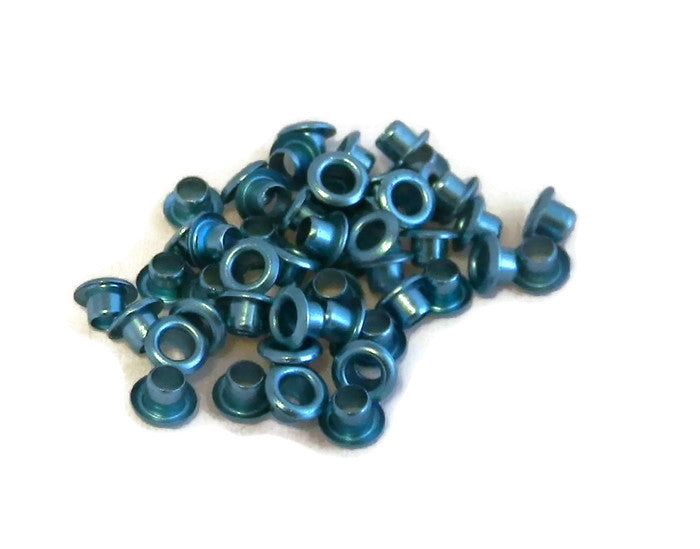 Metallic Blue Eyelets