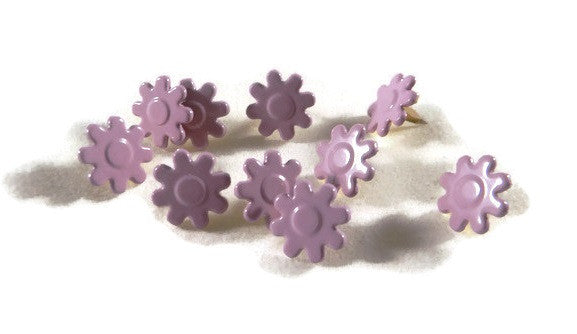 Purple Flower Brads - 10pc by Eyelet Queen