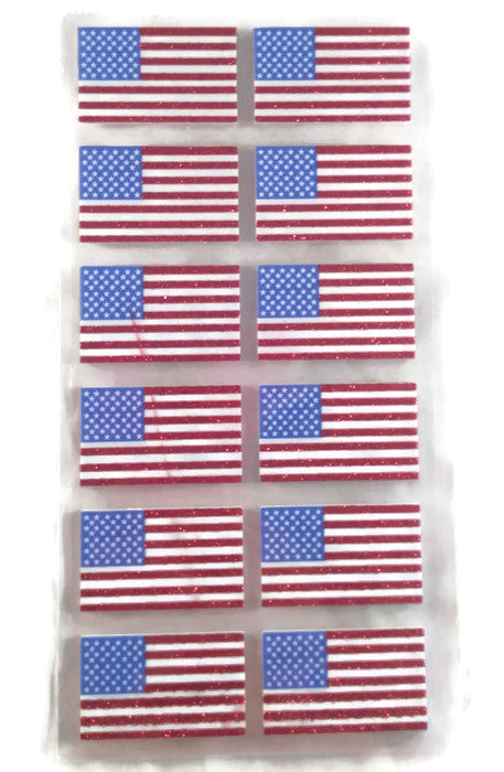 Glitter Foam American Flag STickers