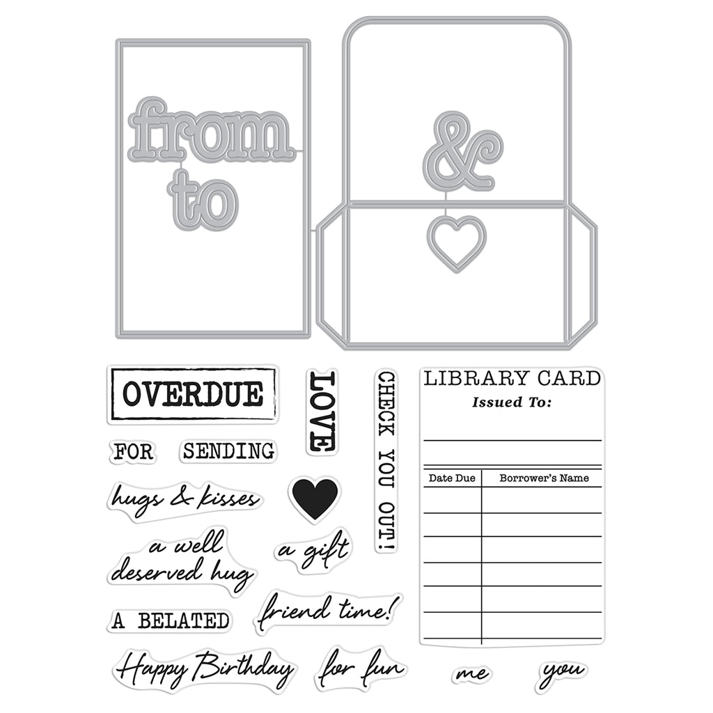 Library Card Stamps and Dies Set by Hero Arts