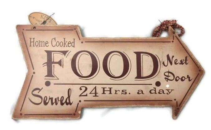 Home Cooked Food Served Next Door Sign