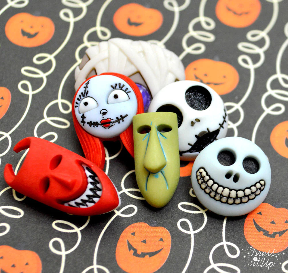 Nightmare Before Christmas Masks Disney Button Embellishments