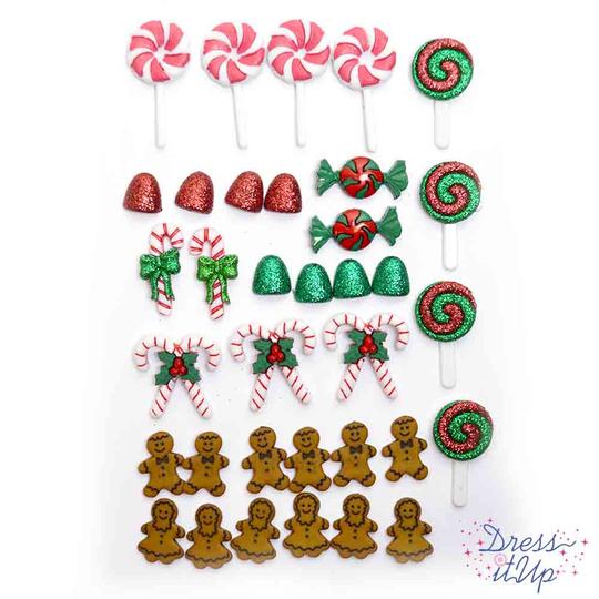 Christmas Treats Sewing Button Bundle Assortment