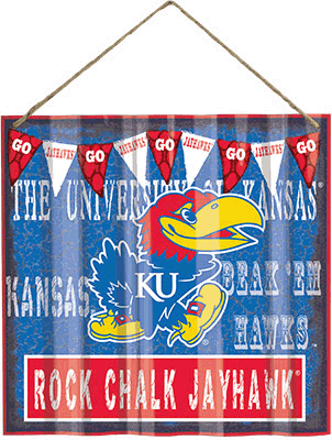 Kansas Jayhawks Metal Ripple Sign