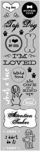 Karen Foster Dog Rub bits Bow Wow Dog Stickers