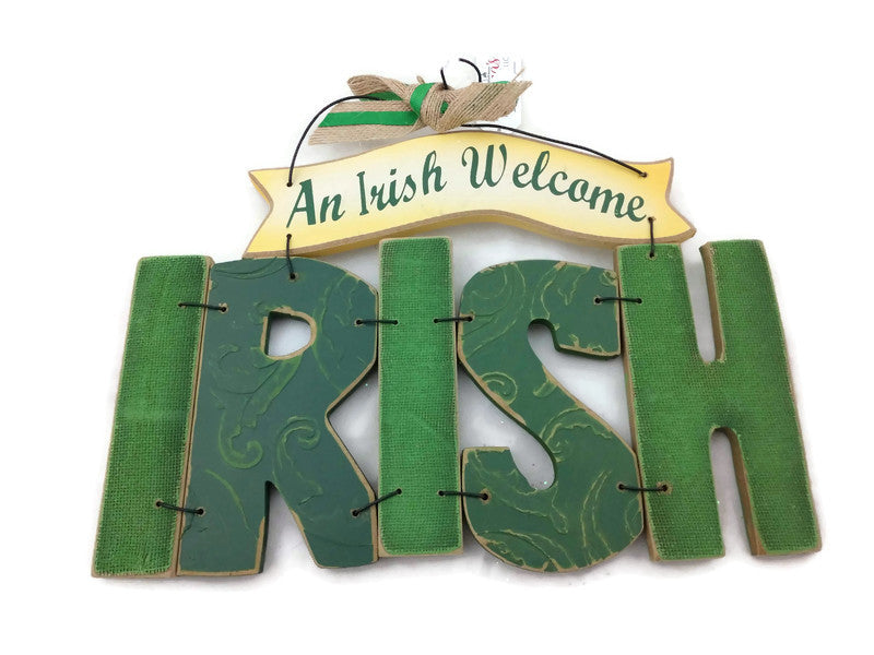 Irish Welcome Hanging Sign St Patricks Day Decor