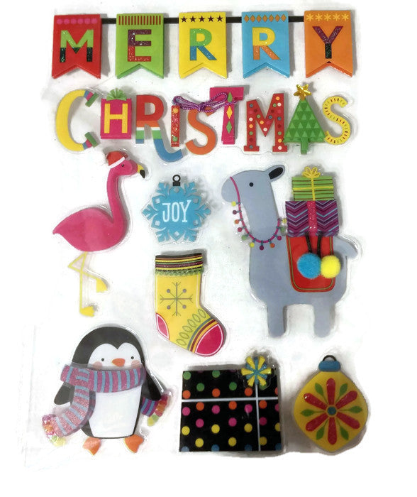 3d Merry Christmas Scrapbook Stickers