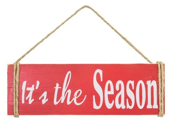 Its the Season Christmas Wood Twine Sign