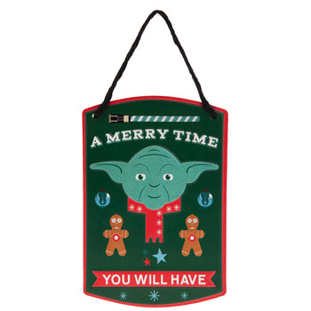 Christmas Star Wars Yoda Metal Sign