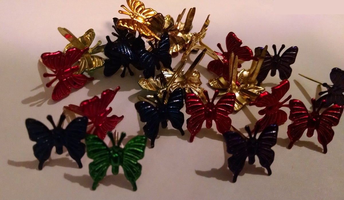 Metallic Colored Butterfly Brads Assortment