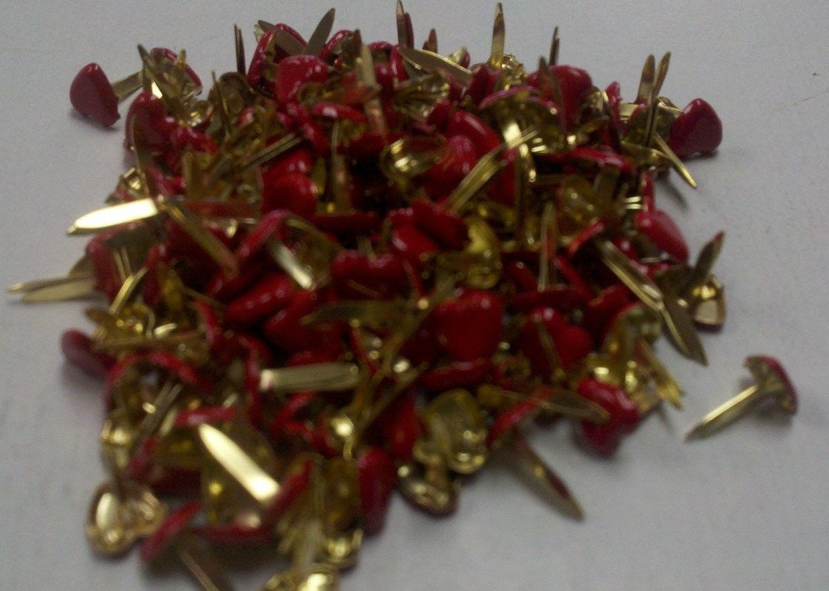 Mini Brads - Red Hearts - 100ct