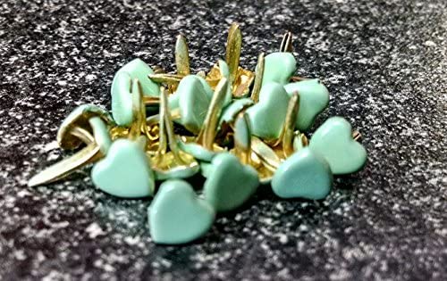 Pastel Green Mini Heart Brads