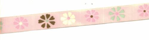 Pink Brown Floral Ribbon