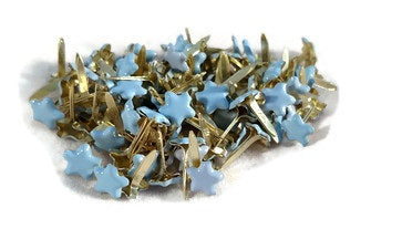 Pastel Blue Mini Star Brads