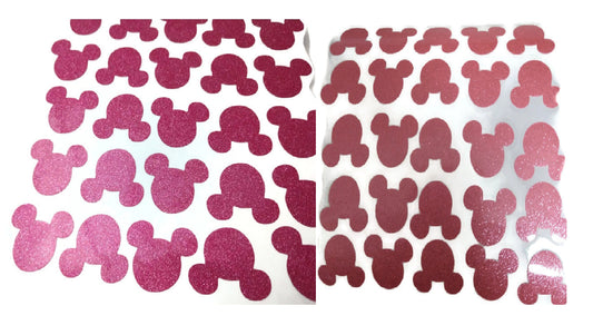 Pink Glitter Mickey Mouse Vinl Sticker Decals