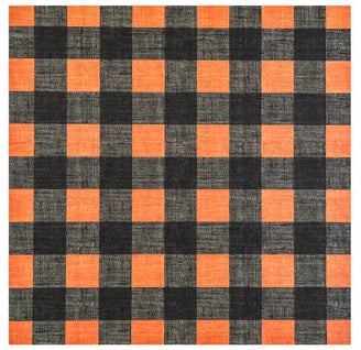 Orange Black Buffalo Plaid Scrapbook Paper