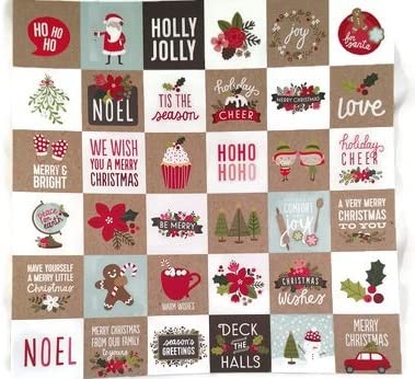 Christmas Mini Squares Pocket Pages 12x12 Scrapbook Paper - 4 Sheets