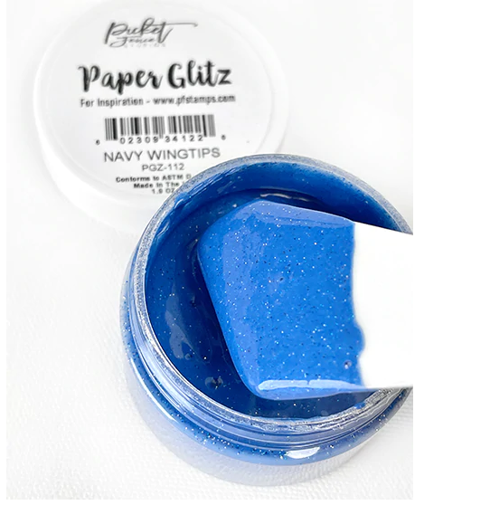 Navy Wingtips Glitter Paper Glitz Texture Paste