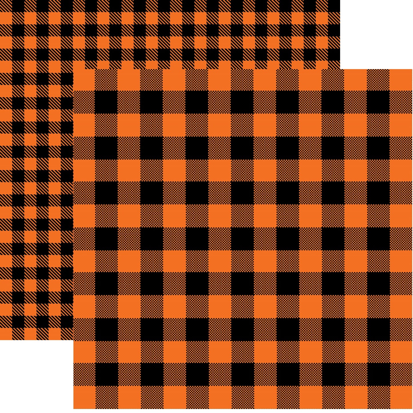 Orange/Black Buffalo Plaid Paper Double Sided 12x12 Scrapbook Paper