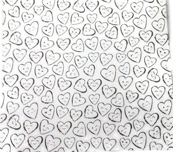 Valentine Heart Sketch Faces Scrapbook Paper