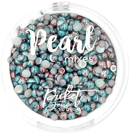 Flatback Pearls Aqua Blue and Rose Gold