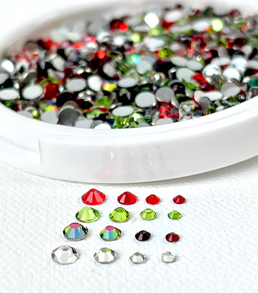 Candy Cane Rhinestones Mix