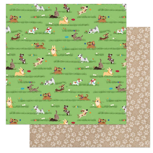 Fetch - Dog Lover Dog Scrapbook Paper 12x12