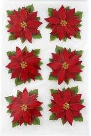 Glitter Poinsettia Stickers