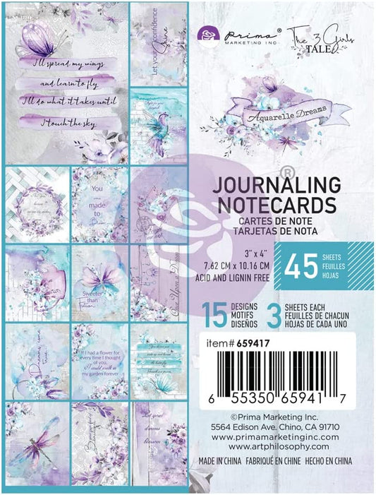 Prima Marketing Aquarelle Dreams Journaling Cards