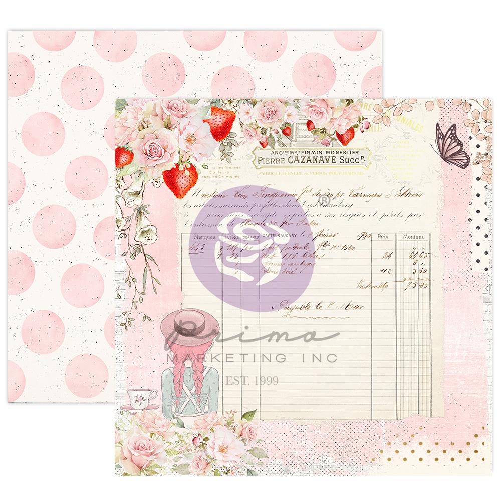 Strawberry Fields - Strawberry Milkshake Scrapbook Paper