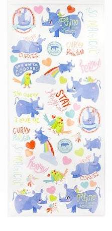 Purple Rhinoceros Scrapbook Stickers