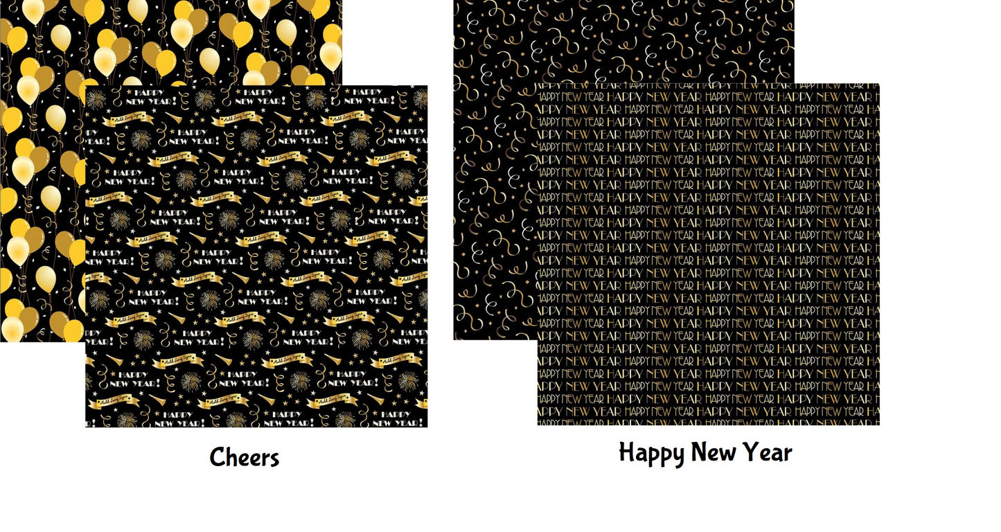 2021 New Years Scrapbook Papers Set