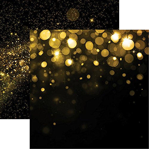 Party Black Gold Scrapbook Paper