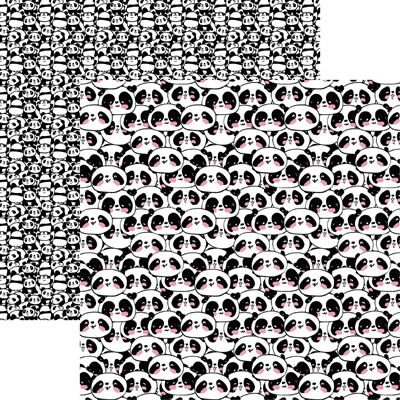 Reminisce Pandamonium Panda Bear Scrapbook Paper