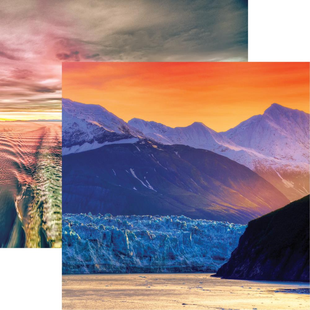 Alaskan Sunrise - Alaska Cruise 12X12 Travel Scrapbook Paper