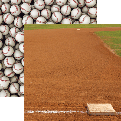 Infield Baseball Scrapbook Paper by Reminisce